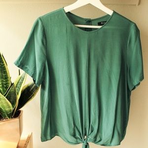 Madewell Silk Button-Back Tie Tee